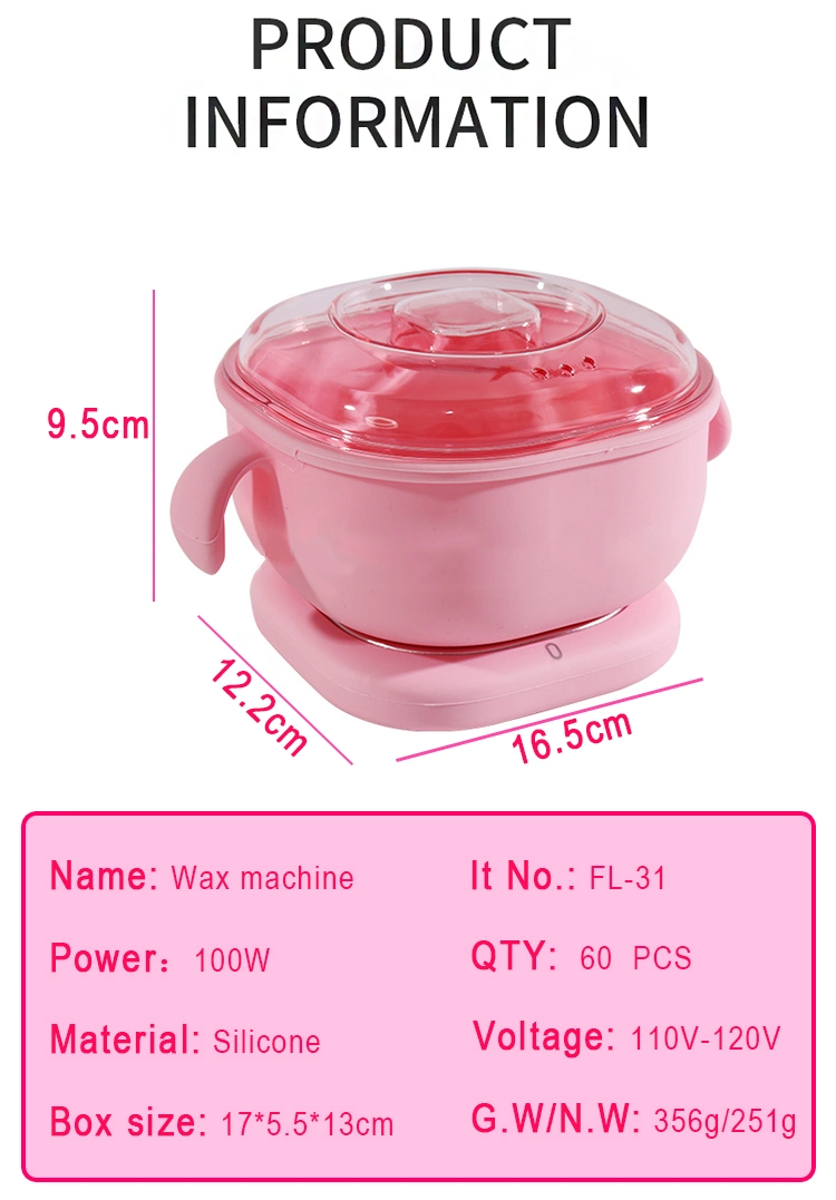 Customized Logo 400ml Foldable Wax Warmer Silicone Pot for Hair Removal