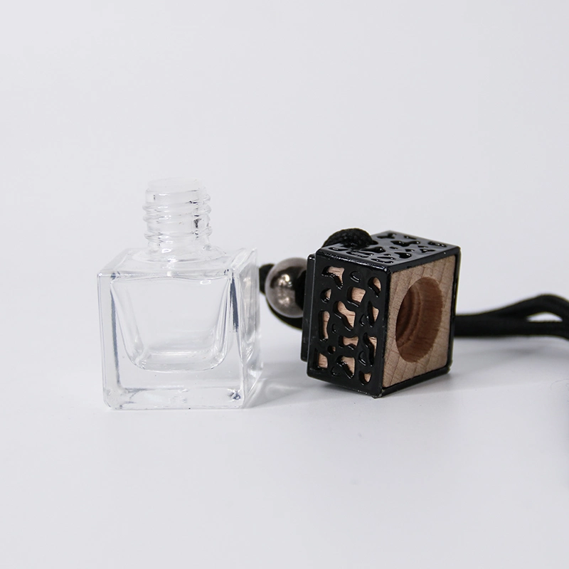 Black Car Air Freshener Empty Perfume Glass Bottle Essential Oil Auto Fragrance Aromatherapy Diffuser Ornament with Rope